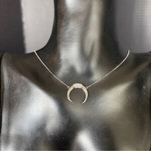 Shashi sterling silver crescent cz necklace